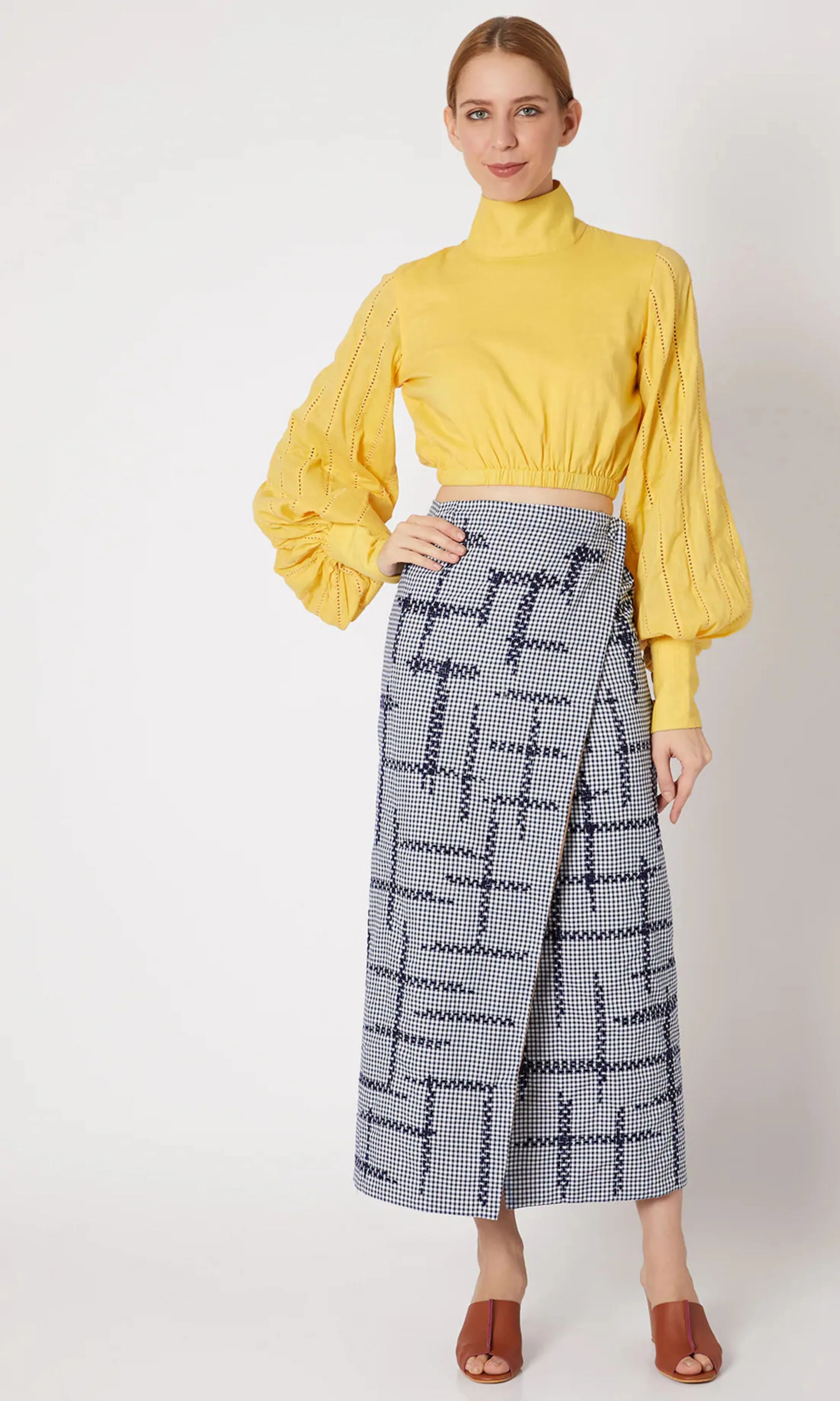 Blue Reversible Wrap Skirt