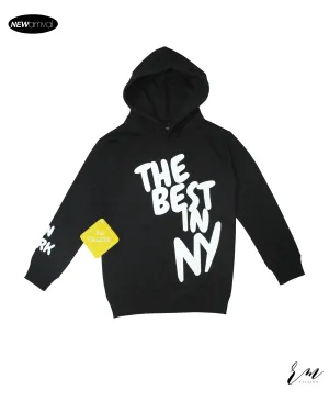 Boys Prined Pullover Hoodie (Black)