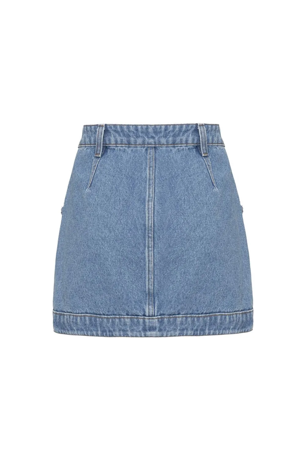 Braided Denim Mini Skirt
