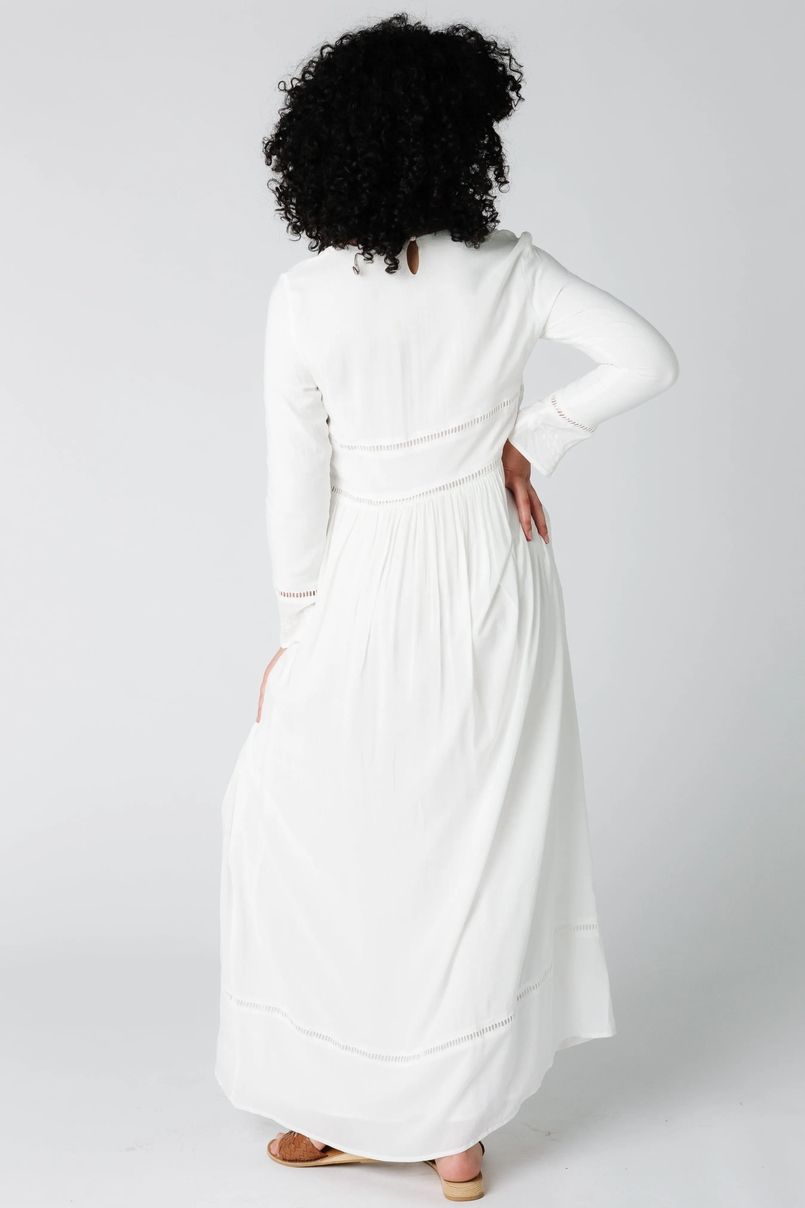 Brass & Roe Napa Embroidered Maxi Dress