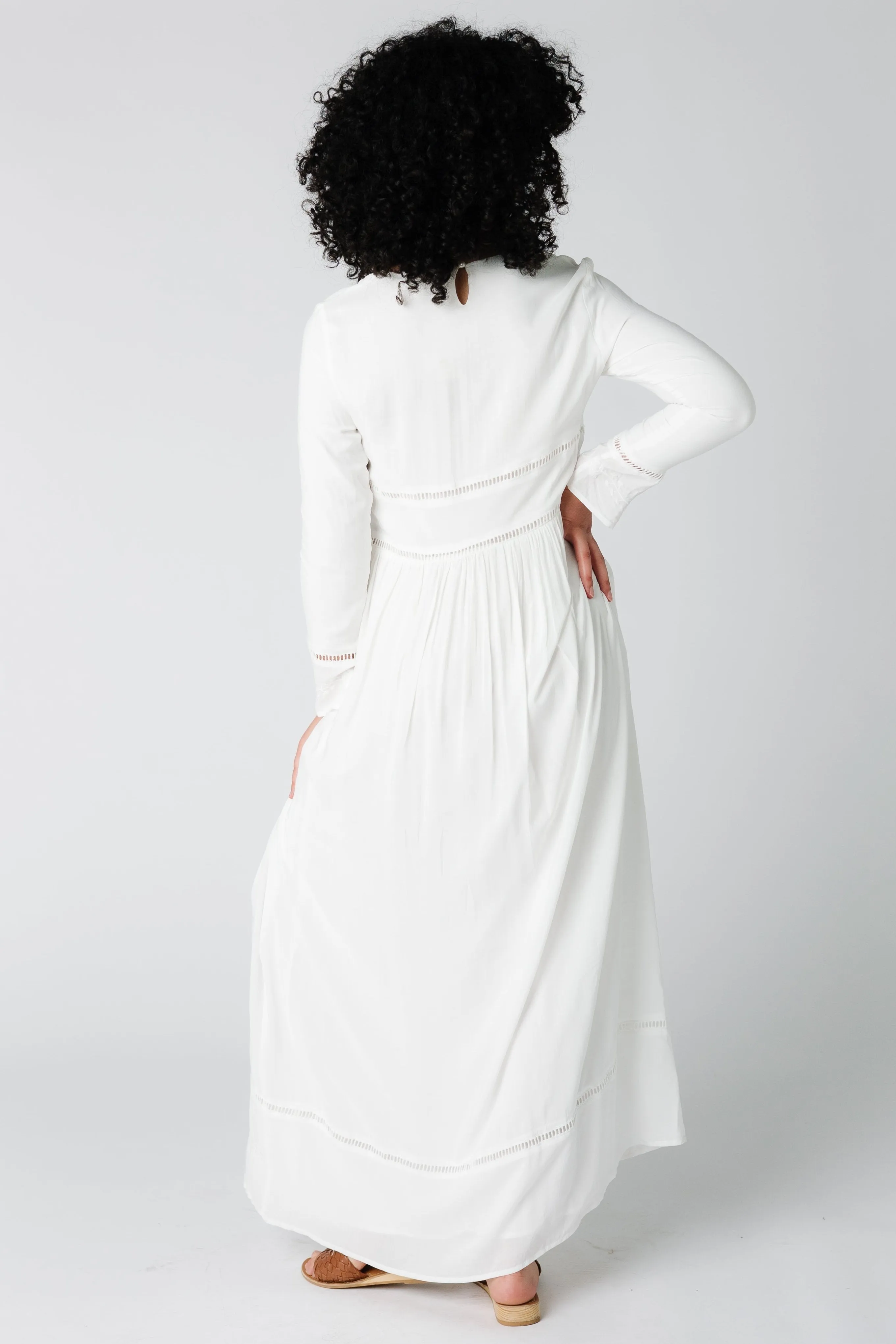 Brass & Roe Napa Embroidered Maxi Dress