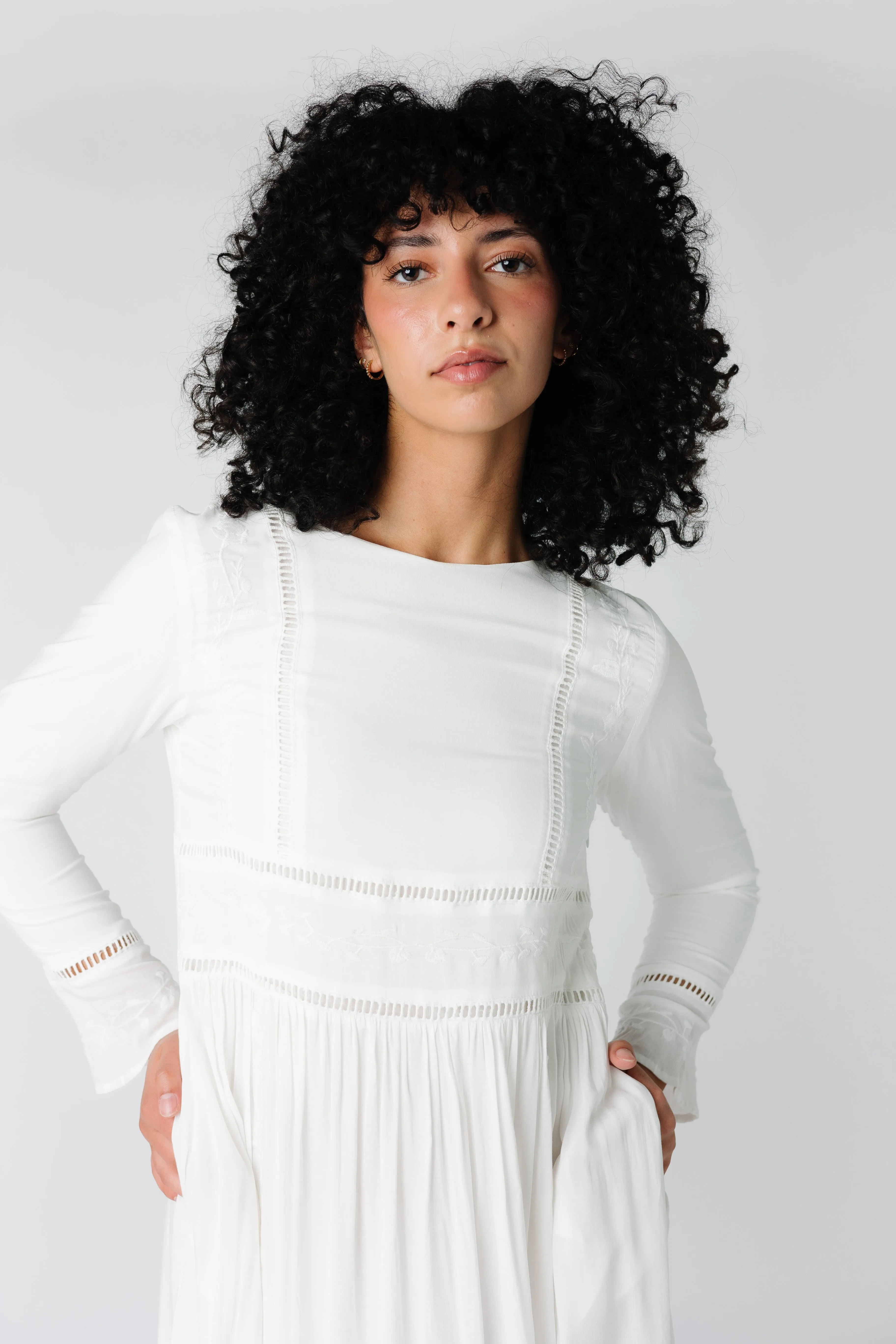 Brass & Roe Napa Embroidered Maxi Dress