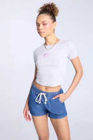 Chambray Drawstrings Shorts