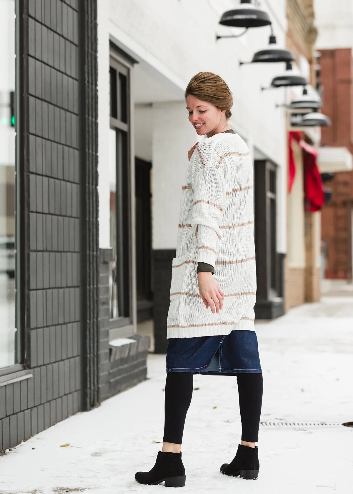 Classic Striped Neutral Cardigan - FINAL SALE