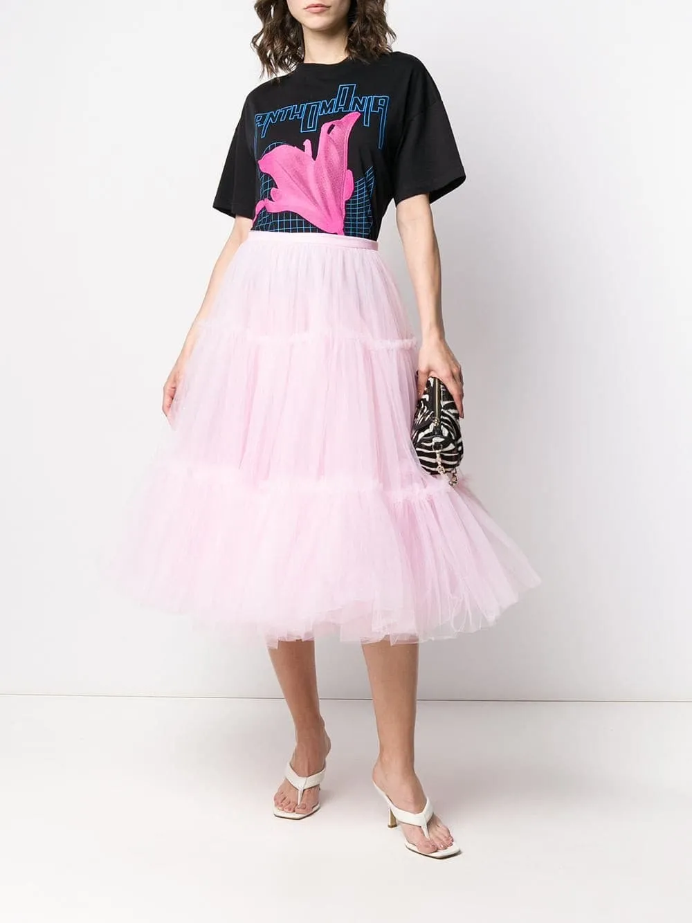 High-waisted Tulle A-line skirt