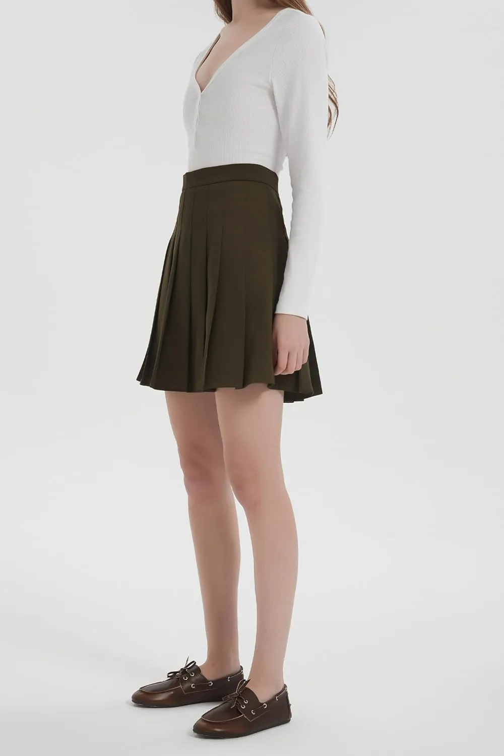 Orolay Women's High Waisted Tennis Skirts Athletic Running Golf A Line Pleated Skirt with Shorts