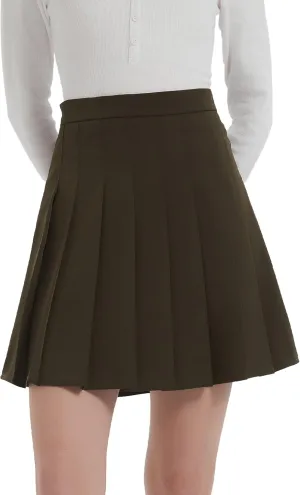 Orolay Women's High Waisted Tennis Skirts Athletic Running Golf A Line Pleated Skirt with Shorts