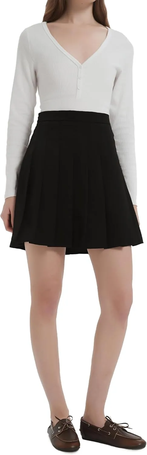 Orolay Women's High Waisted Tennis Skirts Athletic Running Golf A Line Pleated Skirt with Shorts