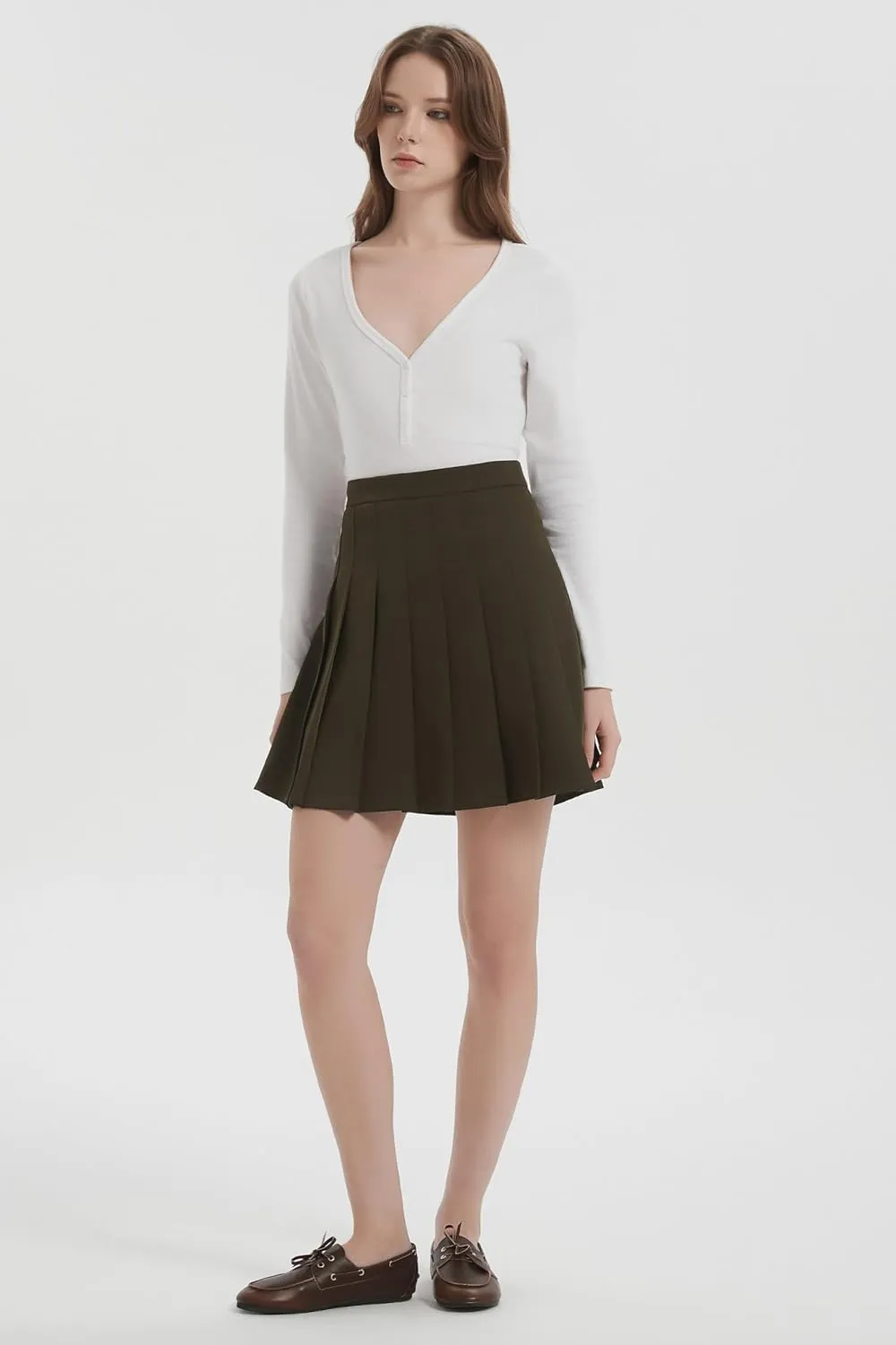 Orolay Women's High Waisted Tennis Skirts Athletic Running Golf A Line Pleated Skirt with Shorts
