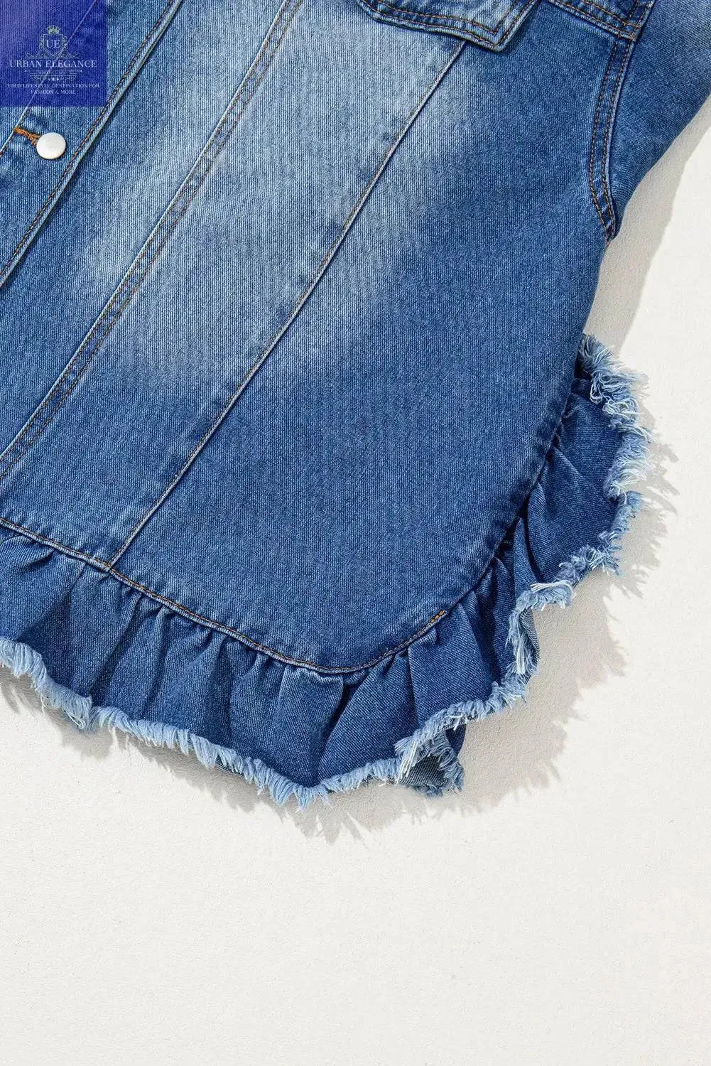 Peacock Blue Plus Size Denim Jacket