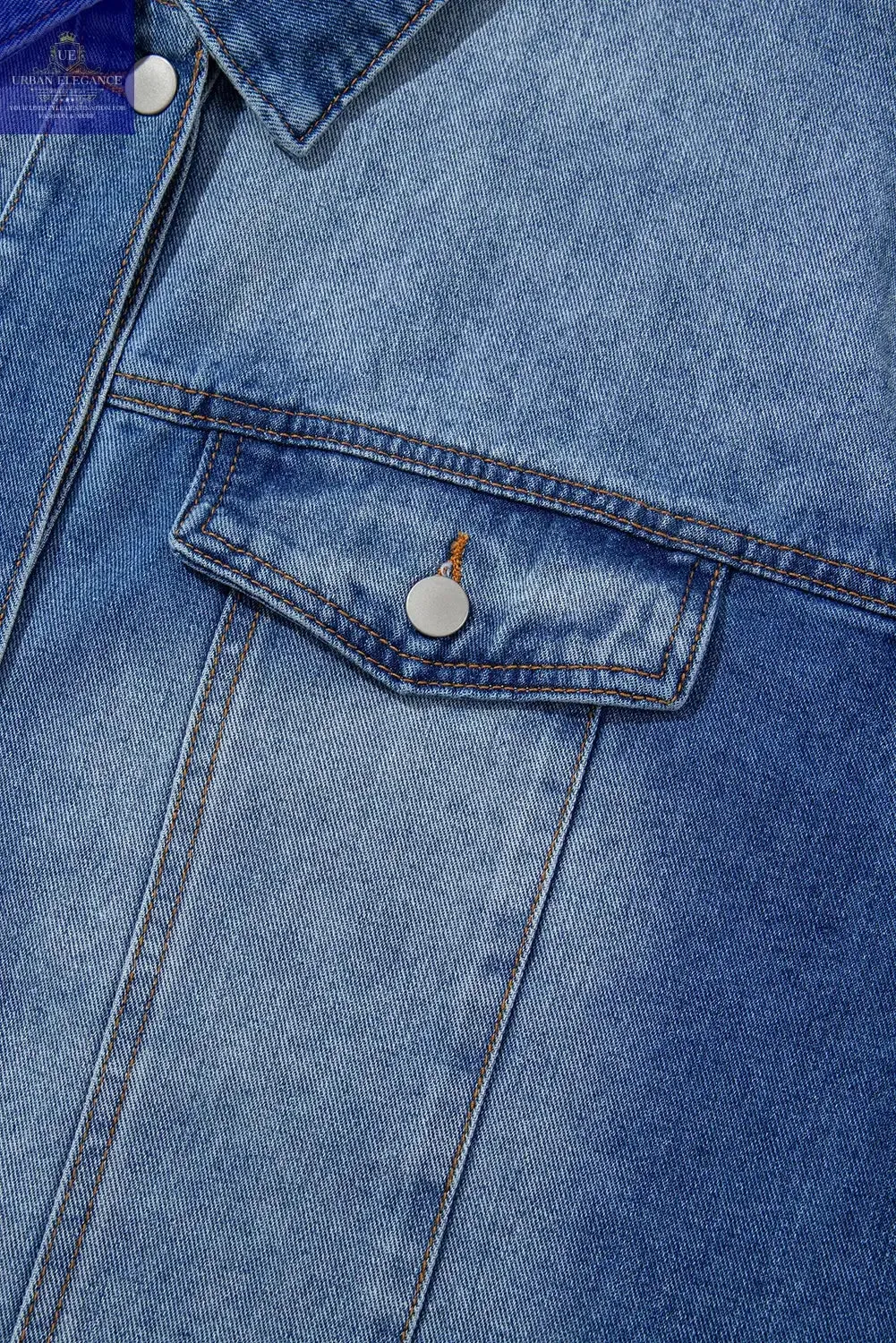 Peacock Blue Plus Size Denim Jacket