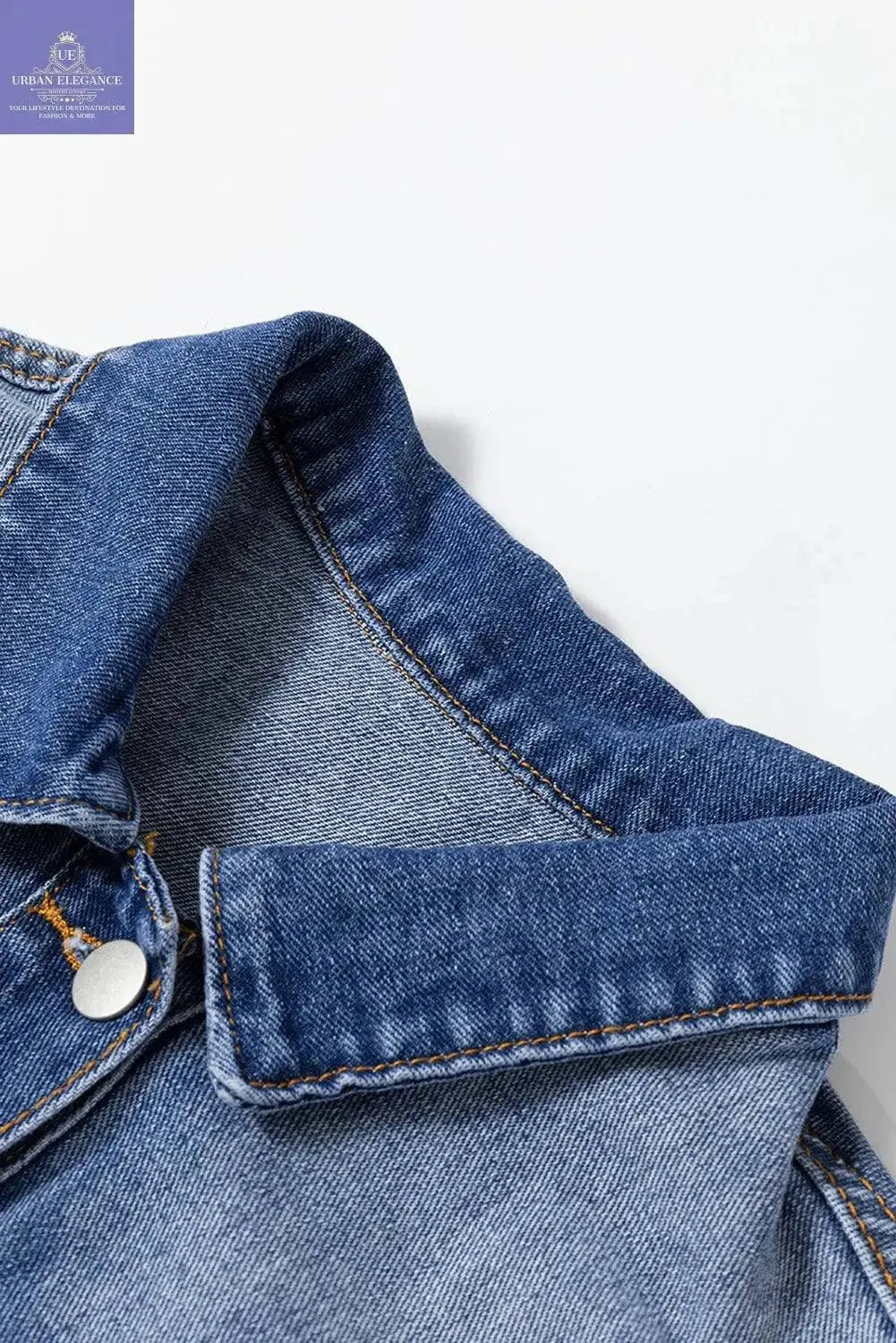 Peacock Blue Plus Size Denim Jacket