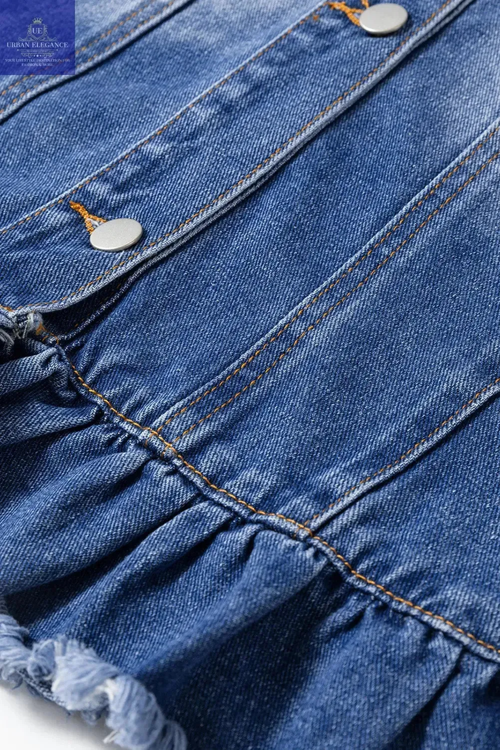 Peacock Blue Plus Size Denim Jacket