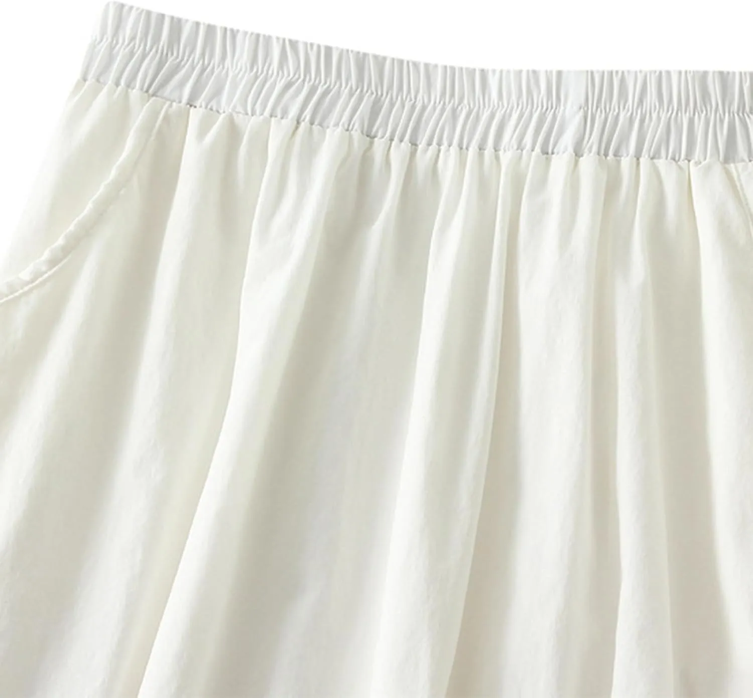 Pleated Skirt for Women with Pockets Midi Long Tiered A-Line Skirt High Waist All-Match Solid Color Long Skirts