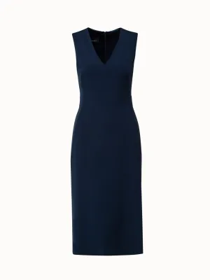 Silk Stretch Crpe Sheath Dress