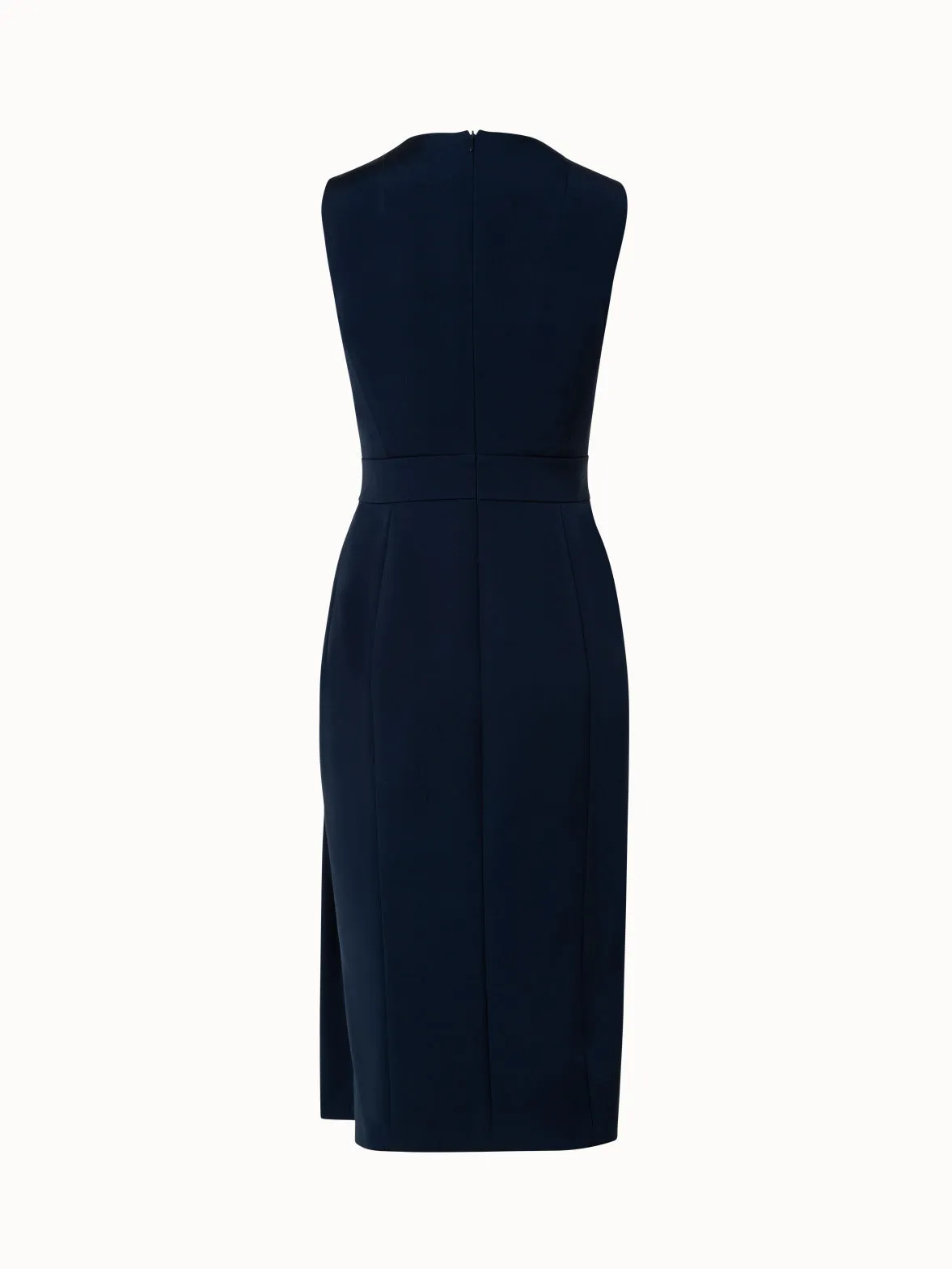 Silk Stretch Crpe Sheath Dress