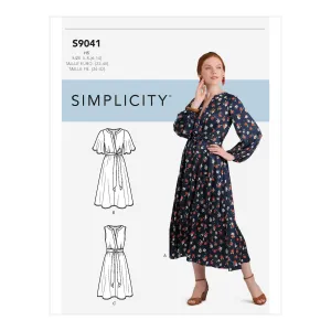 Simplicity Sewing Pattern S9041 Misses' Front Tie Dress In Three Lengths