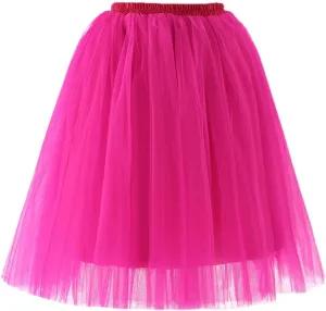 Teens Ballet Skirts Bubble Tulle Tutus Mesh Skirt Women 1950S Vintage Dance Skirts Sparkly Skirt Midi Pleated Skirt