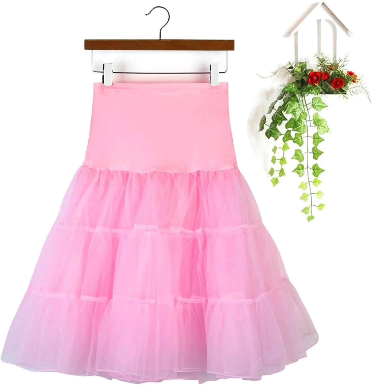 Tutu Skirts for Women Tulle Midi Knee Length Skirt Dress Adult Puffy Tutu Skirt Layered Ballet Tulle Pettiskirts