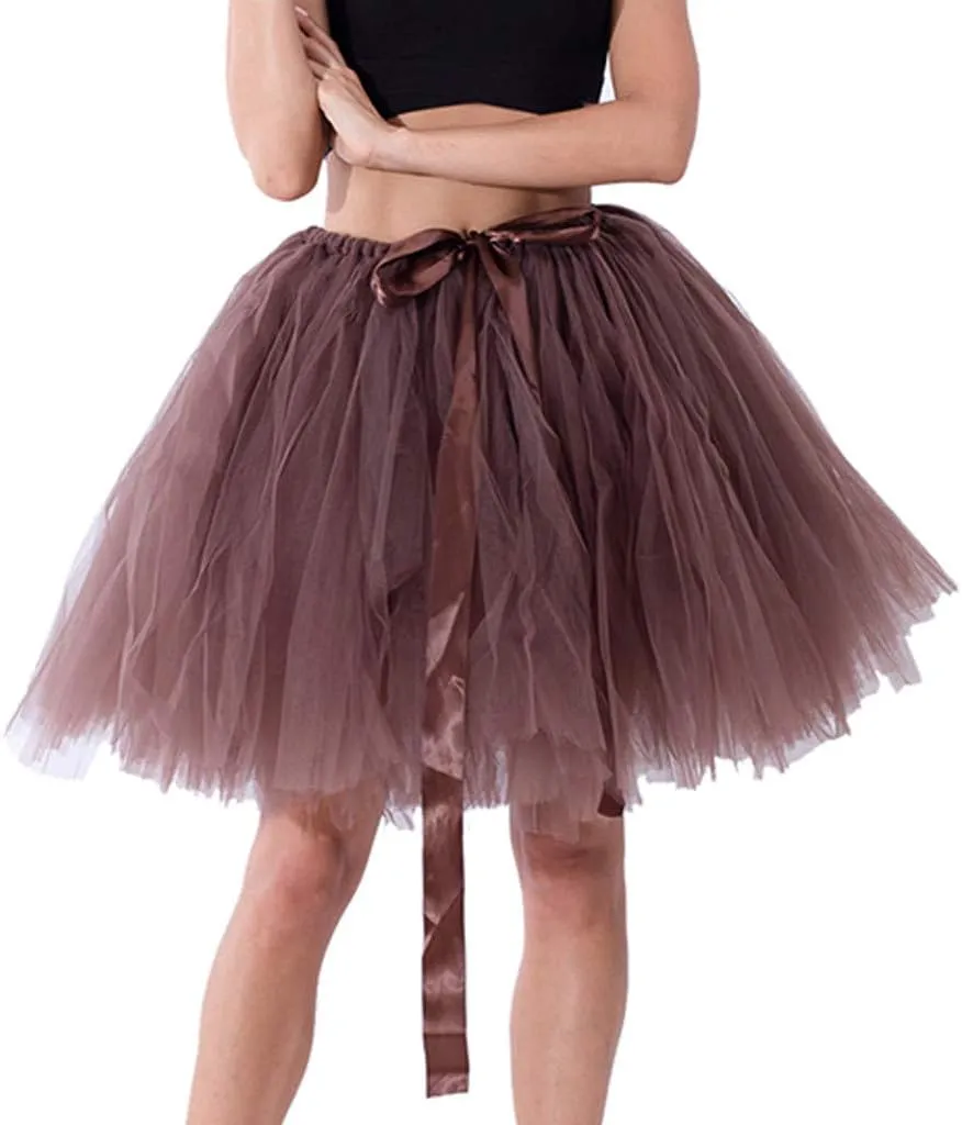 White Tulle Skirts for Women Midi Length Womens Pleated Short Skirt Adult Tutu Purple Tulle Skirt for Women Plus