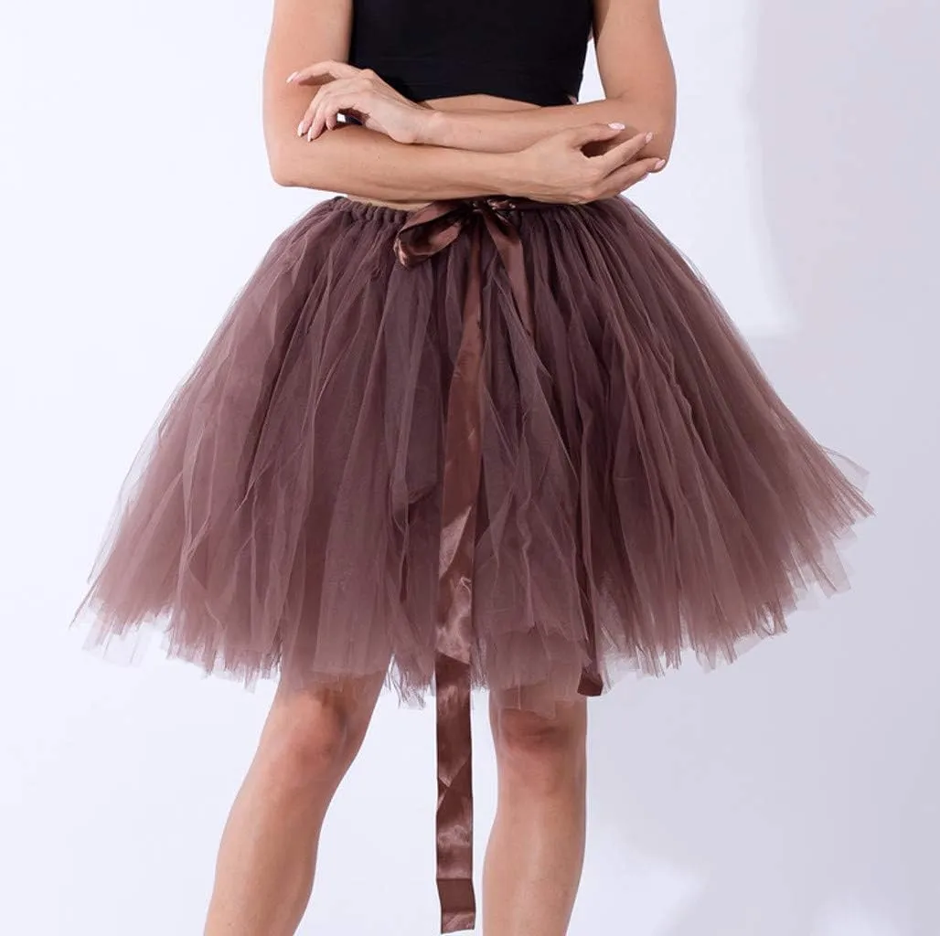 White Tulle Skirts for Women Midi Length Womens Pleated Short Skirt Adult Tutu Purple Tulle Skirt for Women Plus
