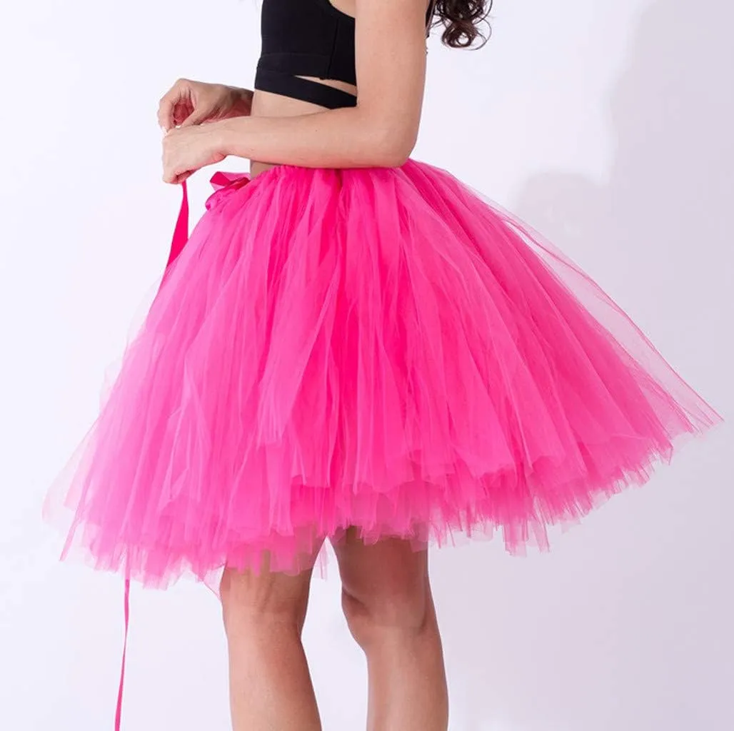 White Tulle Skirts for Women Midi Length Womens Pleated Short Skirt Adult Tutu Purple Tulle Skirt for Women Plus