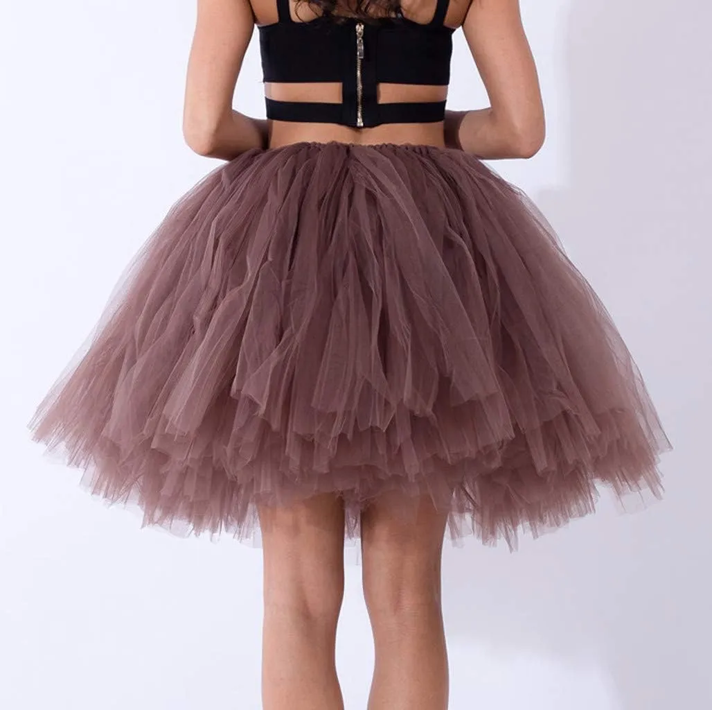 White Tulle Skirts for Women Midi Length Womens Pleated Short Skirt Adult Tutu Purple Tulle Skirt for Women Plus