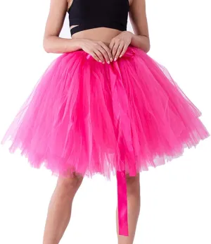 White Tulle Skirts for Women Midi Length Womens Pleated Short Skirt Adult Tutu Purple Tulle Skirt for Women Plus