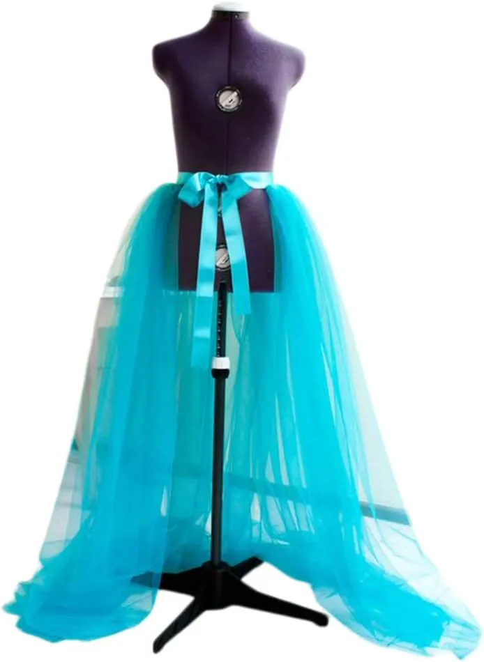 Women Tulle Tutu Long Skirts 3 Layered High Waist Bandage Mesh Maxi Skirts Wedding Party Cocktail Prom Skirt
