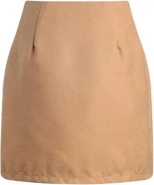 Womens High Waist Plaid Skirt Bodycon Pencil Wool Mini Skirts Fall Winter Short Skirt