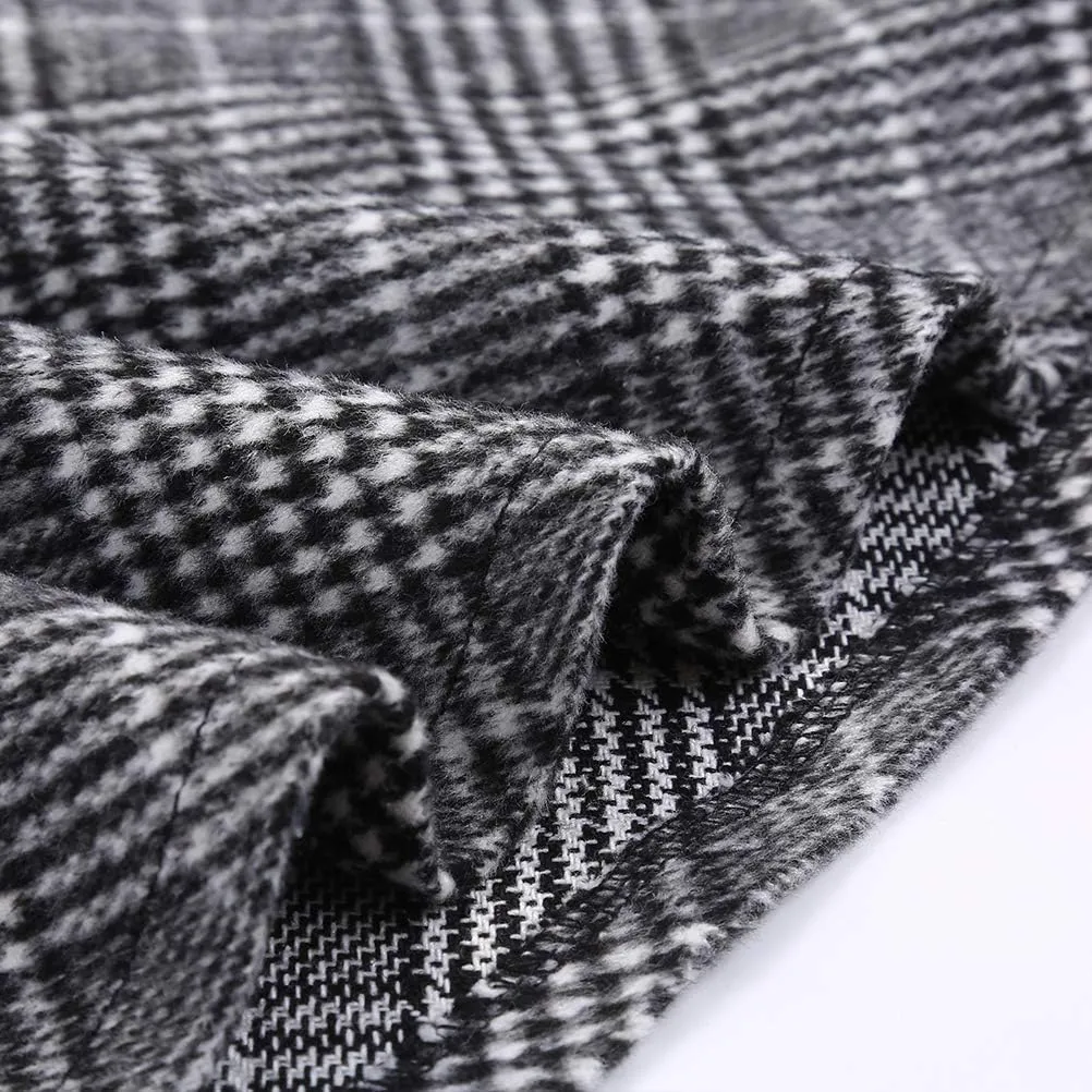 Womens Long Wool Plaid Skirts Aline High Waisted Warm Winter Skirts