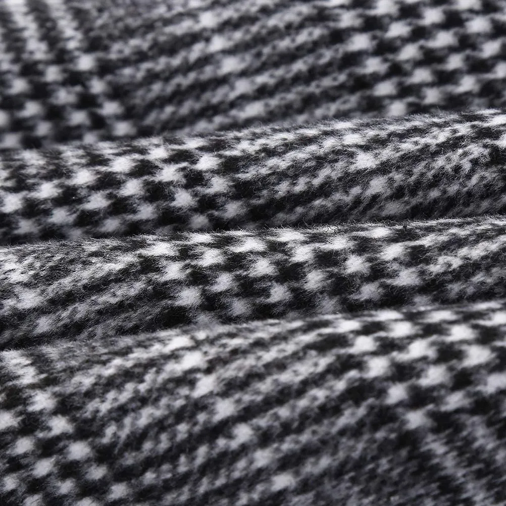 Womens Long Wool Plaid Skirts Aline High Waisted Warm Winter Skirts