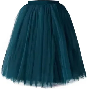 Womens Pleated Knee Length Skirt Adult Tutu Dancing Skirt Women Tall Skirt