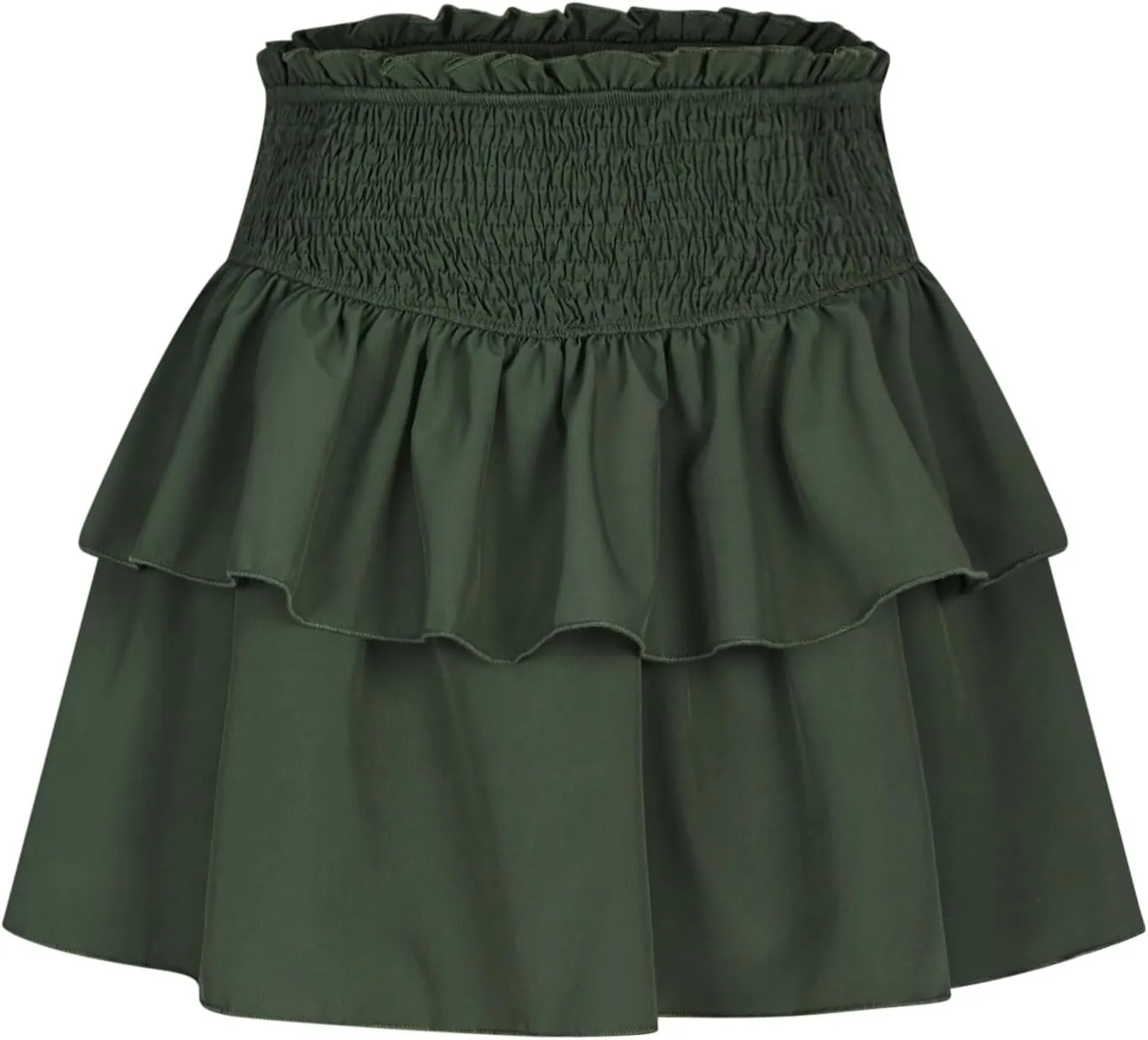Womens Skorts Summer Casual Flowy Shorts A Line Elastic High Waist Mini Skirts Ruffle Tiered Layered Tennis Skirt